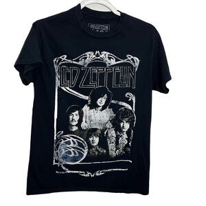 Led Zepplin Mens Graphic band Tee Shirt Size S Black Rock & roll Heavy Metal